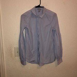 H&M blue balloon sleeve button down